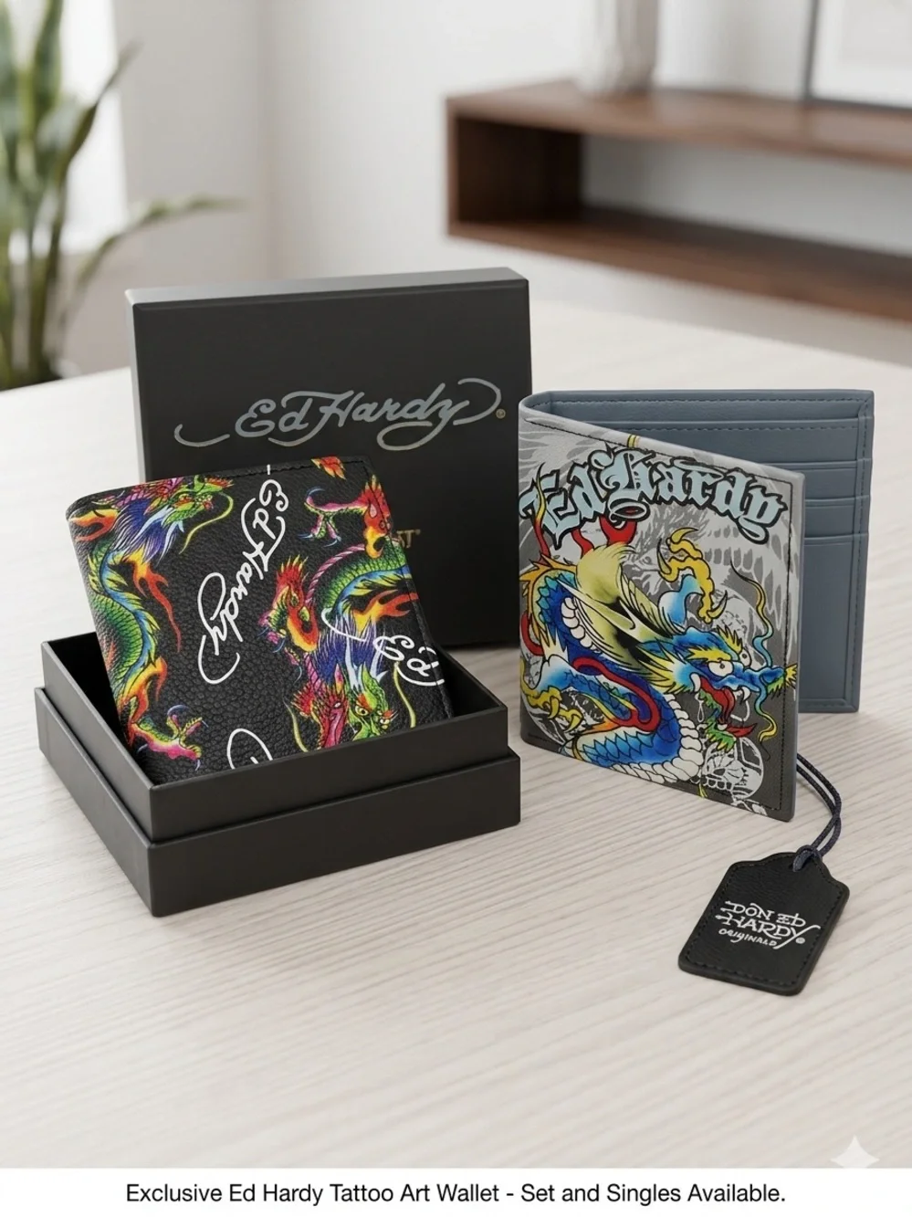 Ed Hardy Men’s Dragon Tattoo Wallet